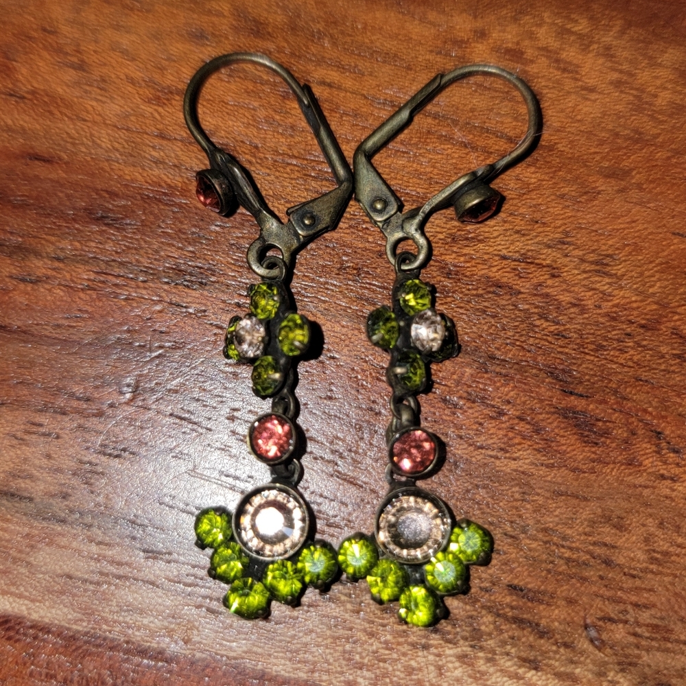 Sorrelli pink and green earrings